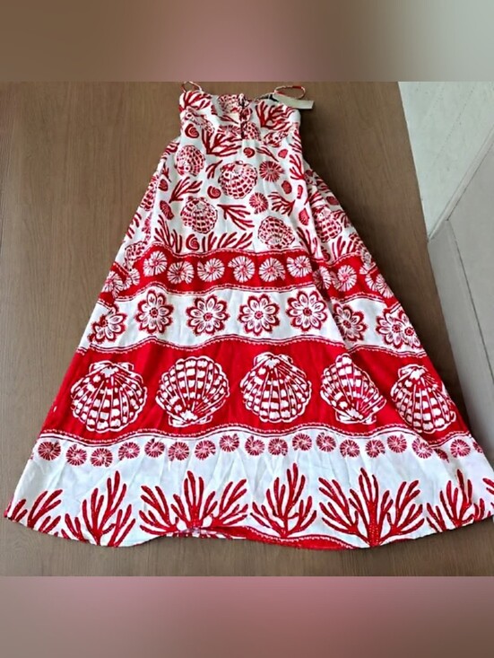 Calypso St. Barth Dresses & Skirts - Girls Red and White Shell-Print Sundress